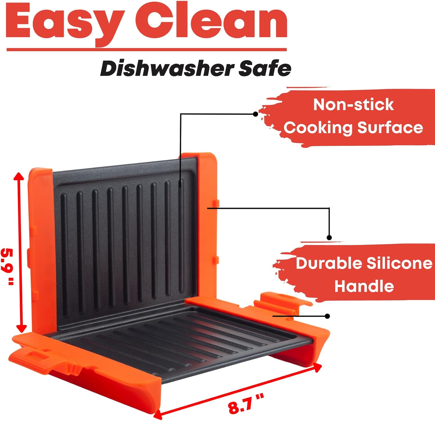 MACONEE Microwave Cookware: Frying Pan Skillet with Panini Press - Fast Grilling, Crisping, and Cooking for Diverse Dishes