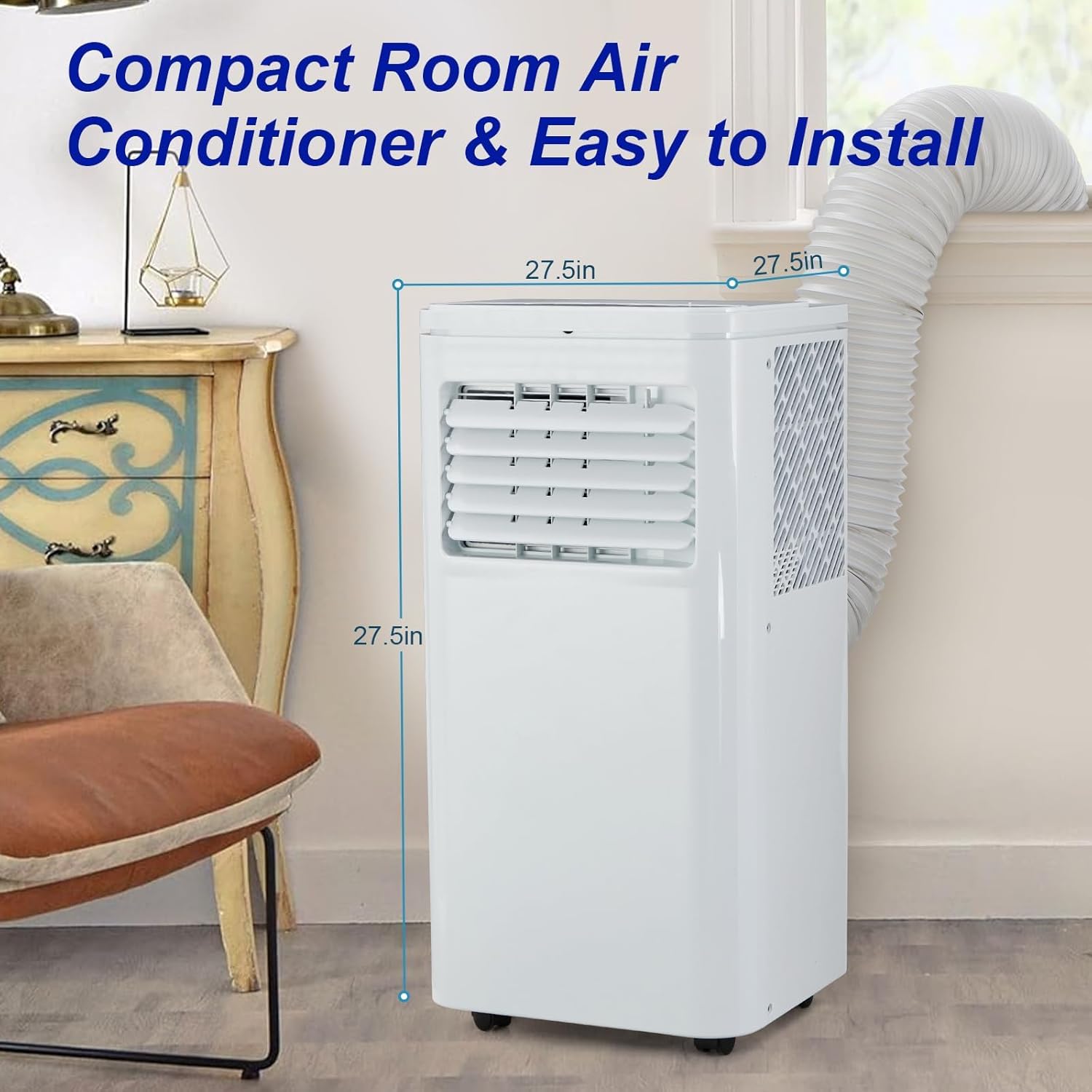 10000 BTU Portable Air Conditioner, AC Cooling for Room Spaces Up to 450sq. Ft, Quiet 4-IN-1 Portable Ac Unit With Dehumidifier Fan Function, Sleep Mode, Remote Control & 24H Timer for Bedroom, Room