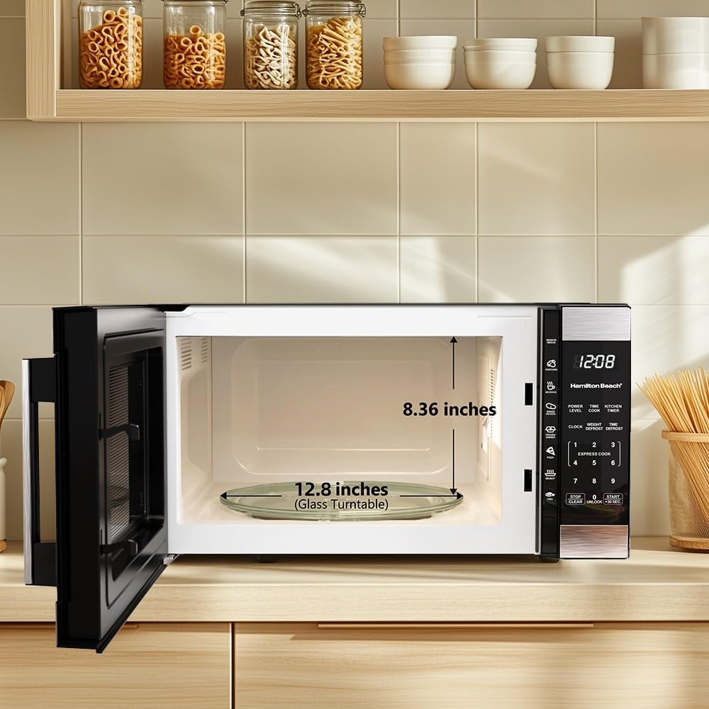 Hamiltan Beach 1.6 Cu Ft Sensor Cook Countertop Microwave Oven, Stainless Steel
