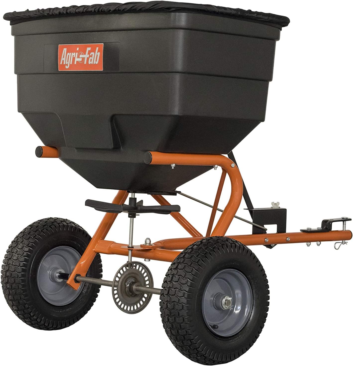 Agri-Fab 45-0547 185 lb. Tow-Behind Lawn & Garden Broadcast Spreader for Seed,Fertilizer,Salt,Ice Melt; Easy to use Flow Control from Seat of Riding Lawn Mower