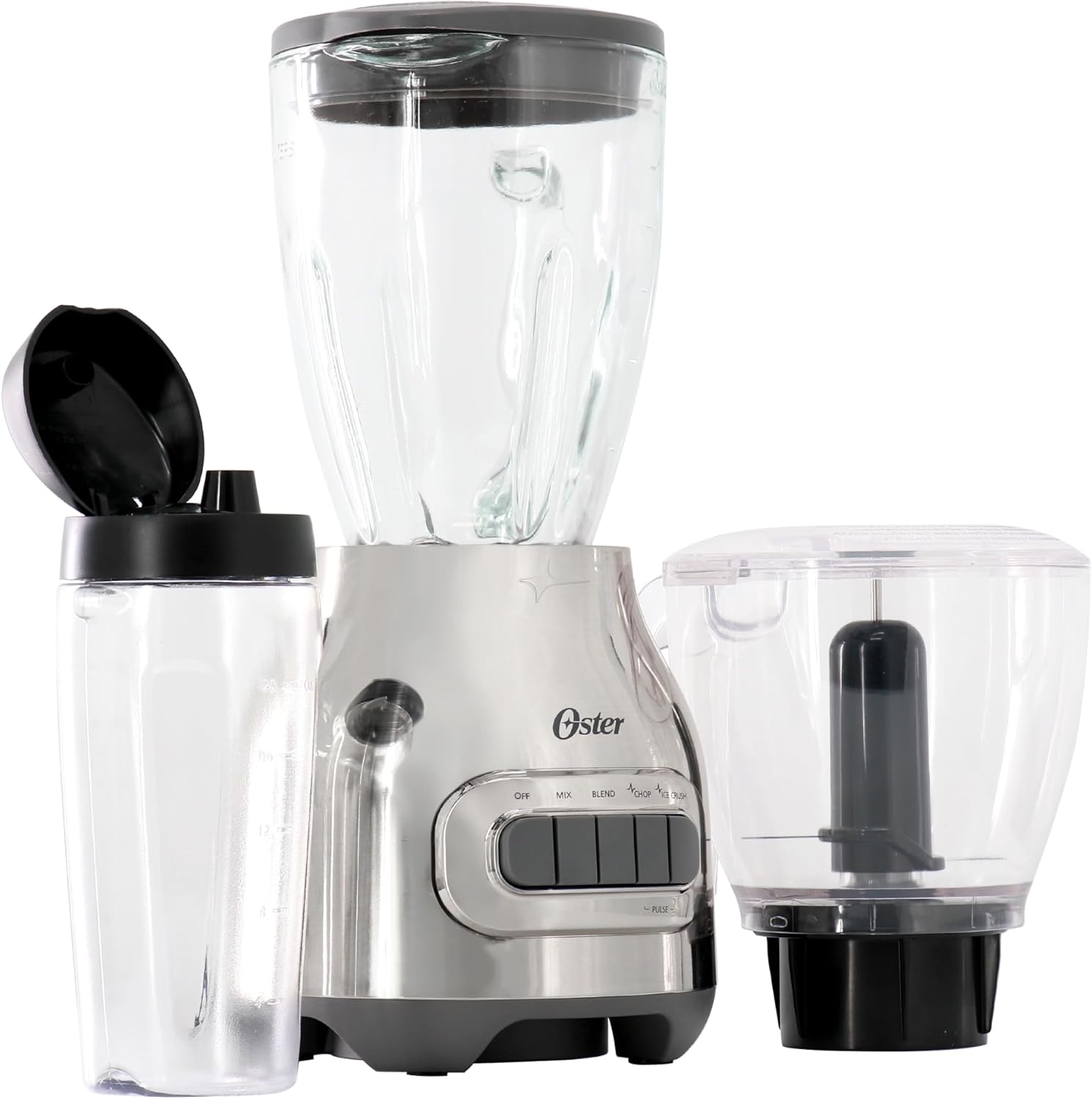Oster 3-in-1 Kitchen System 700 Watt Blender with Blend-N-Go Cup in Chrome