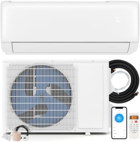 ARLIME 12000 BTU Mini Split Air Conditioner & Heater, WiFi Enabled 22 SEER2 115V Ductless Inverter AC Unit w/Complete Installation Kit, Works with Alexa, Cools Rooms Up to 750 Sq.Ft (White,12000BTU)
