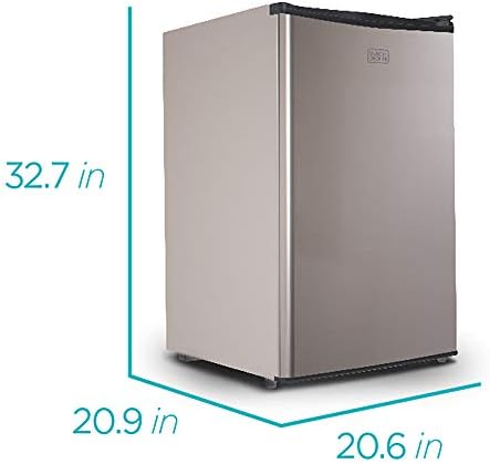 BLACK+DECKER BCRK43V Compact Refrigerator Energy Star Single Door Mini Fridge with Freezer, 4.3 Cubic Ft., VCM & EM031MB11 Digital Microwave Oven with Turntable Push-Button Door, Child Safety