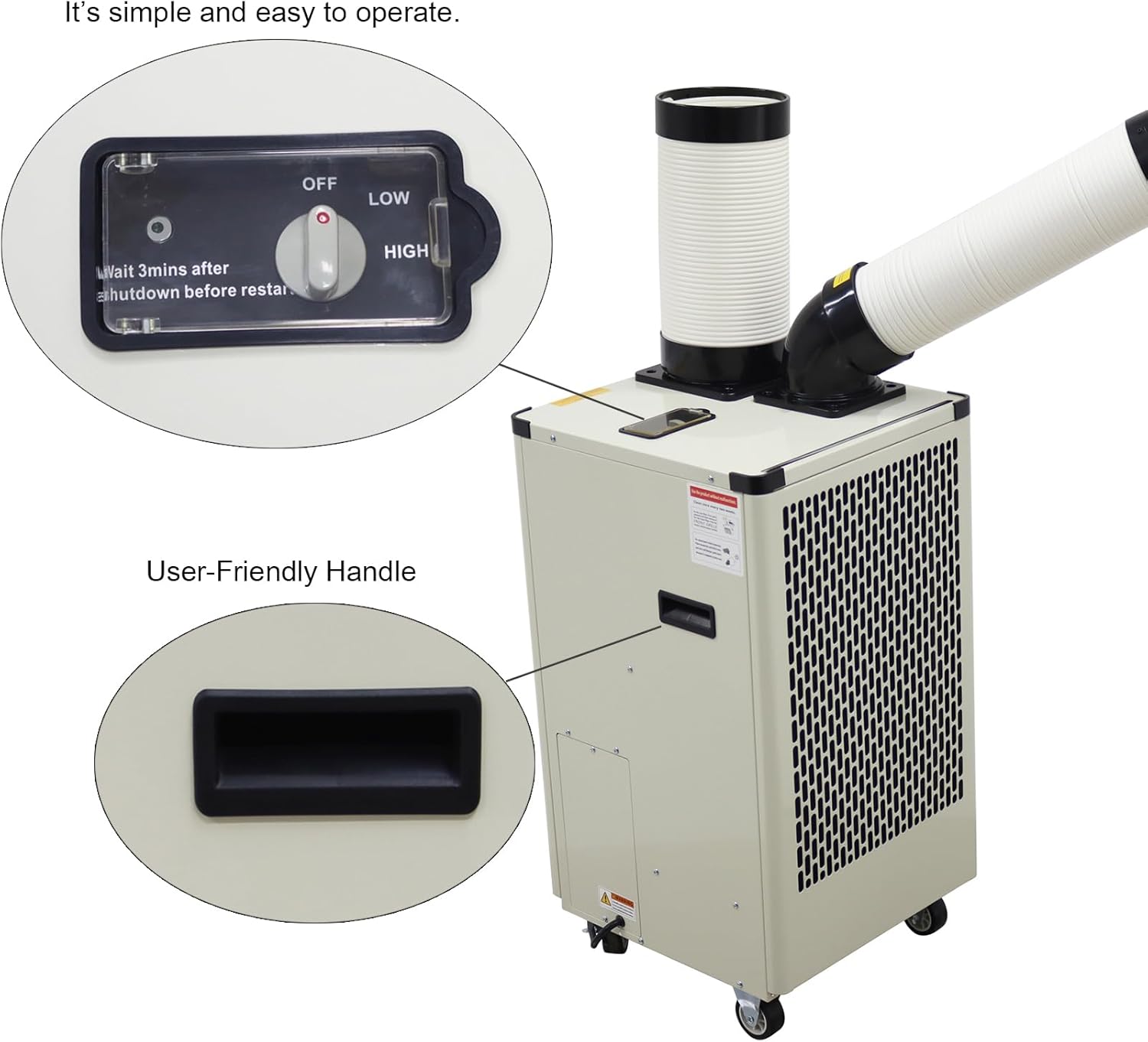 Industrial Air Conditioner Commercial Spot Cooler Single Hose Indoor Outdoor 9180 Btu/h Mobile Portable Air Conditioner 110V 1kw