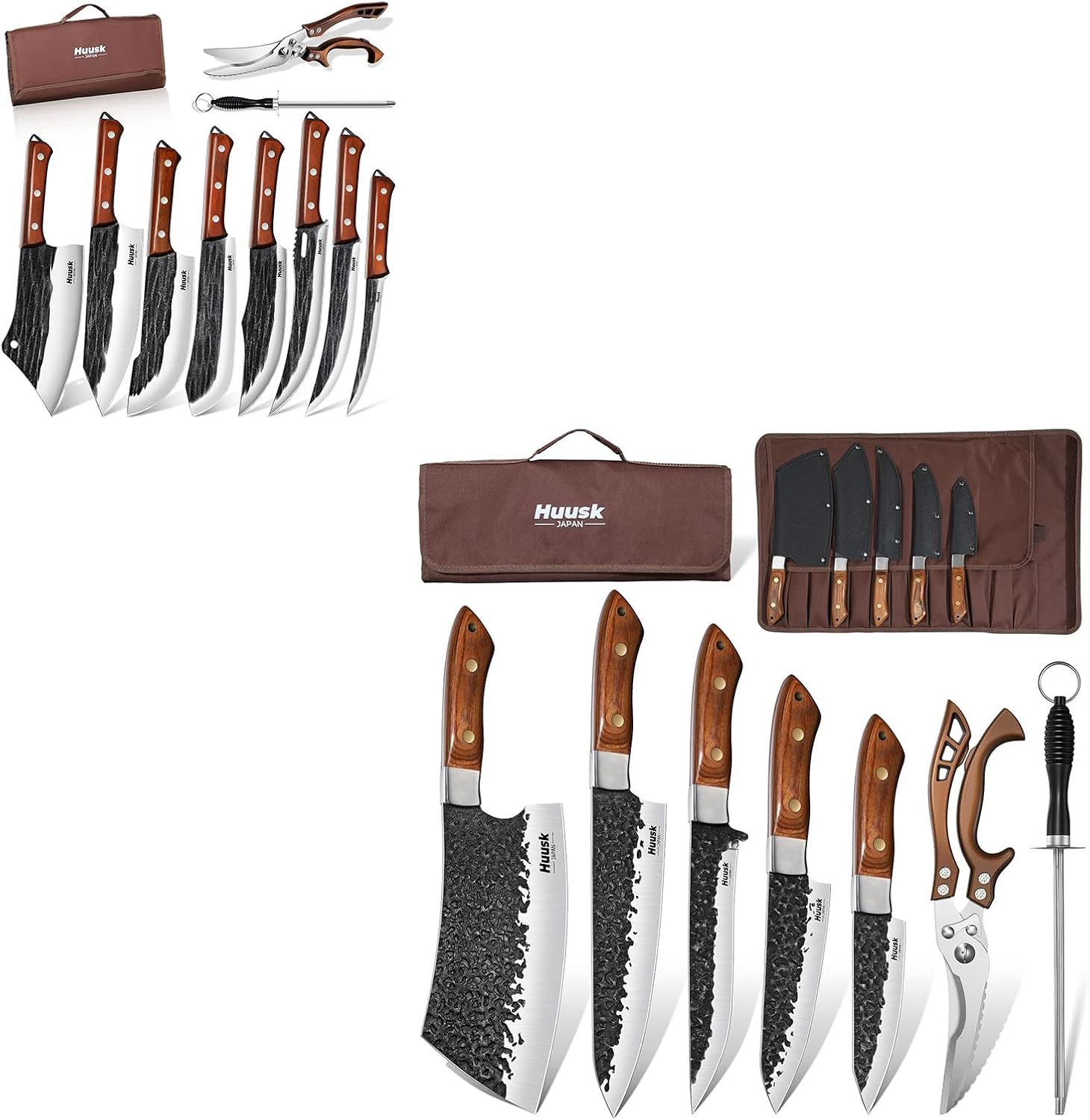 Huusk Butcher Knife Set of 7 Bundle With Butcher Knife Set