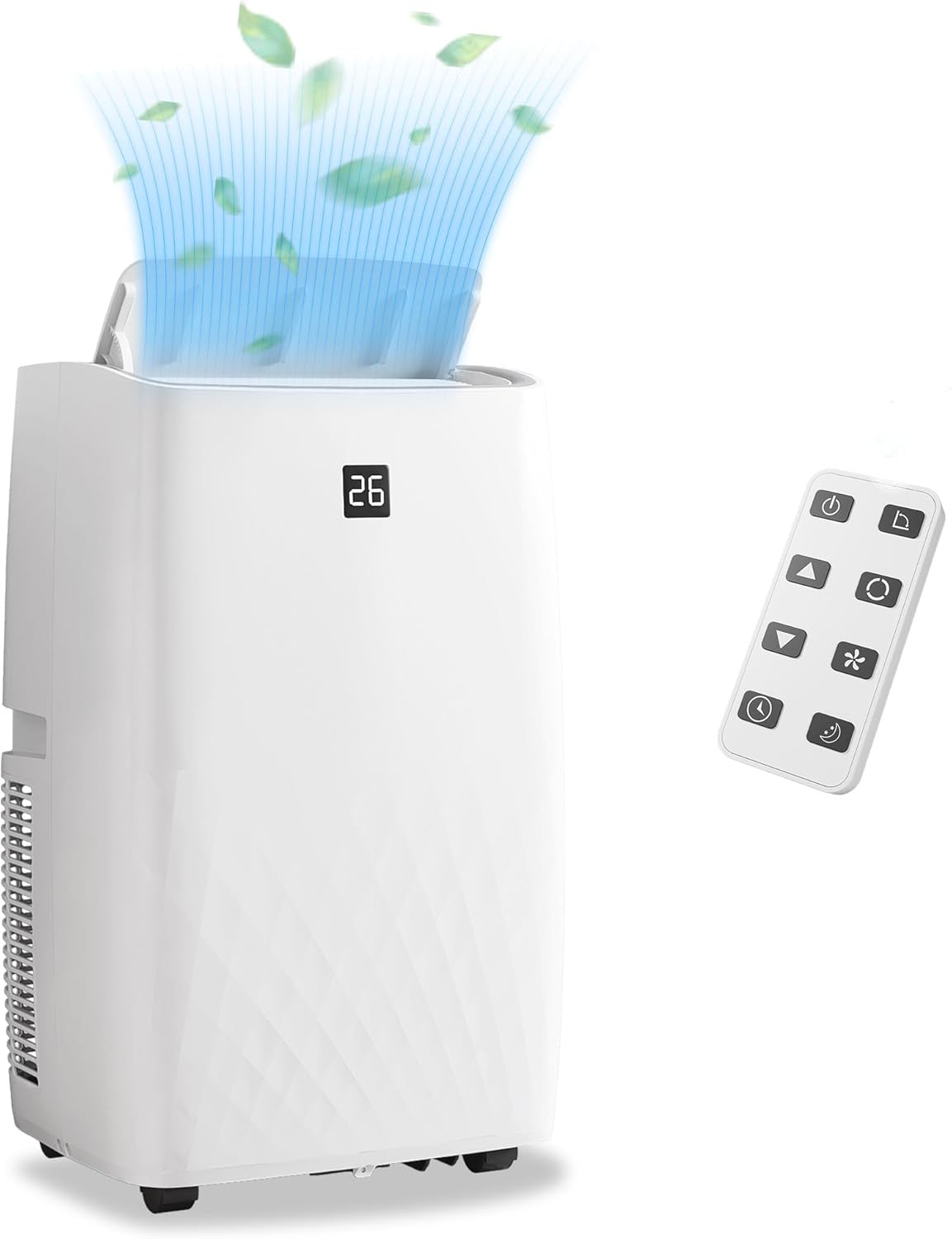 Portable Air Conditioners 14000 BTU, Energy Efficient AC with Remote Control & 24H Timer, Ultra Quiet Cooling Unit for Large Rooms Up to 750 Sq. Ft, Office, Bedroom, White