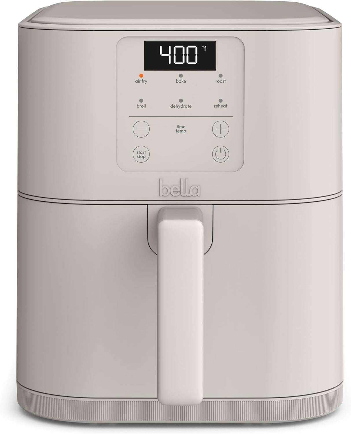 bella 6 Qt Slim Air Fryer, Fits-anywhere™ Kitchenware, EverGood™ Ceramic Nonstick Coating, Adjustable Temperature, 6 Preset Cooking Options, 60 Min Auto Shutoff w Audible Tone, 5lb Capacity, Oatmilk