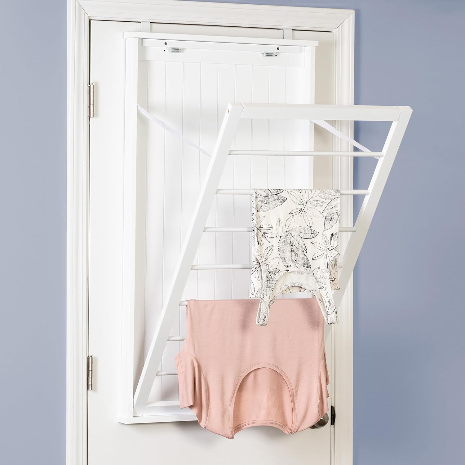 Honey-Can-Do The Perfect Wall Mounted Clothes Rack with Drying Rod and Drying Rack, A Space-Saving, Efficient Solution for Drying Clothes at Home, Keeping Your Laundry Organized and Your Space Neat