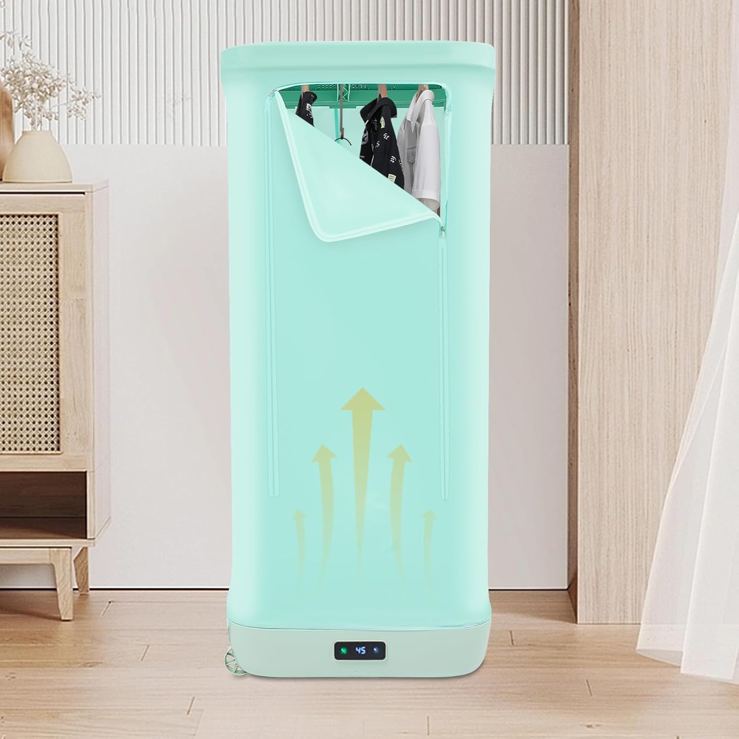Foldable Portable Clothes Dryer, Small Electric Dryers, Travel Mini Dryer for Clothes, Quick-Dry with Microcomputer Control, Automatic Ironing Machine Compact Wardrobe Dryer for Apartments RV