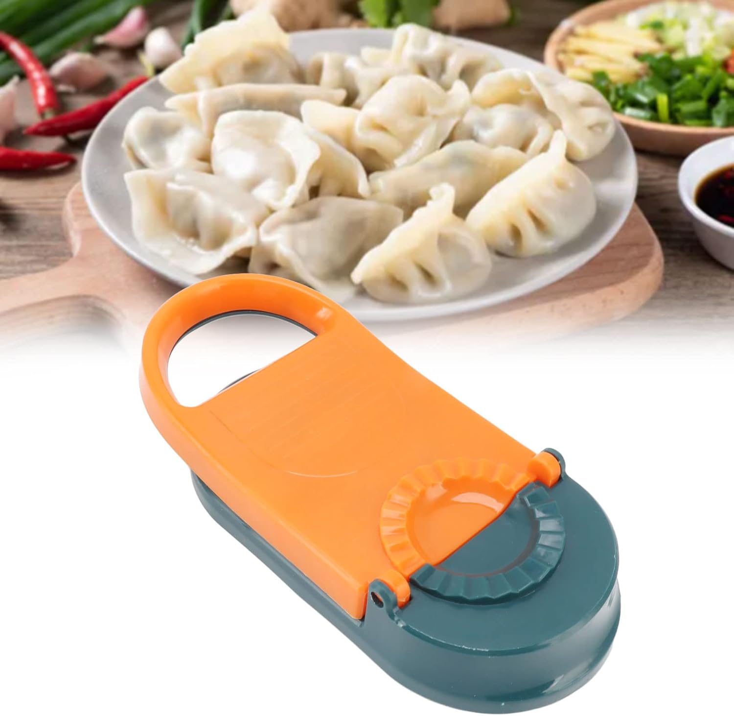 Dough Blenders,2 in 1 Dumpling Maker Kitchen Tool Multifunctional Household (Orange)