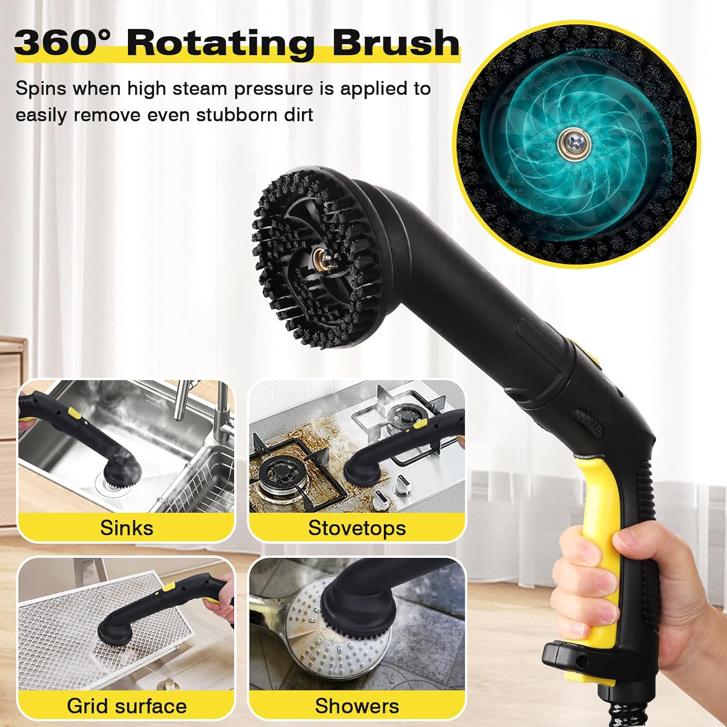 TVD Steam Cleaner, Heavy Duty Canister Steamer with 26 Accessories, Steam Mop with 5M Extra-Long Power Cord for Home Floor Cleaning, Car Detailing, Grout, Upholstery.