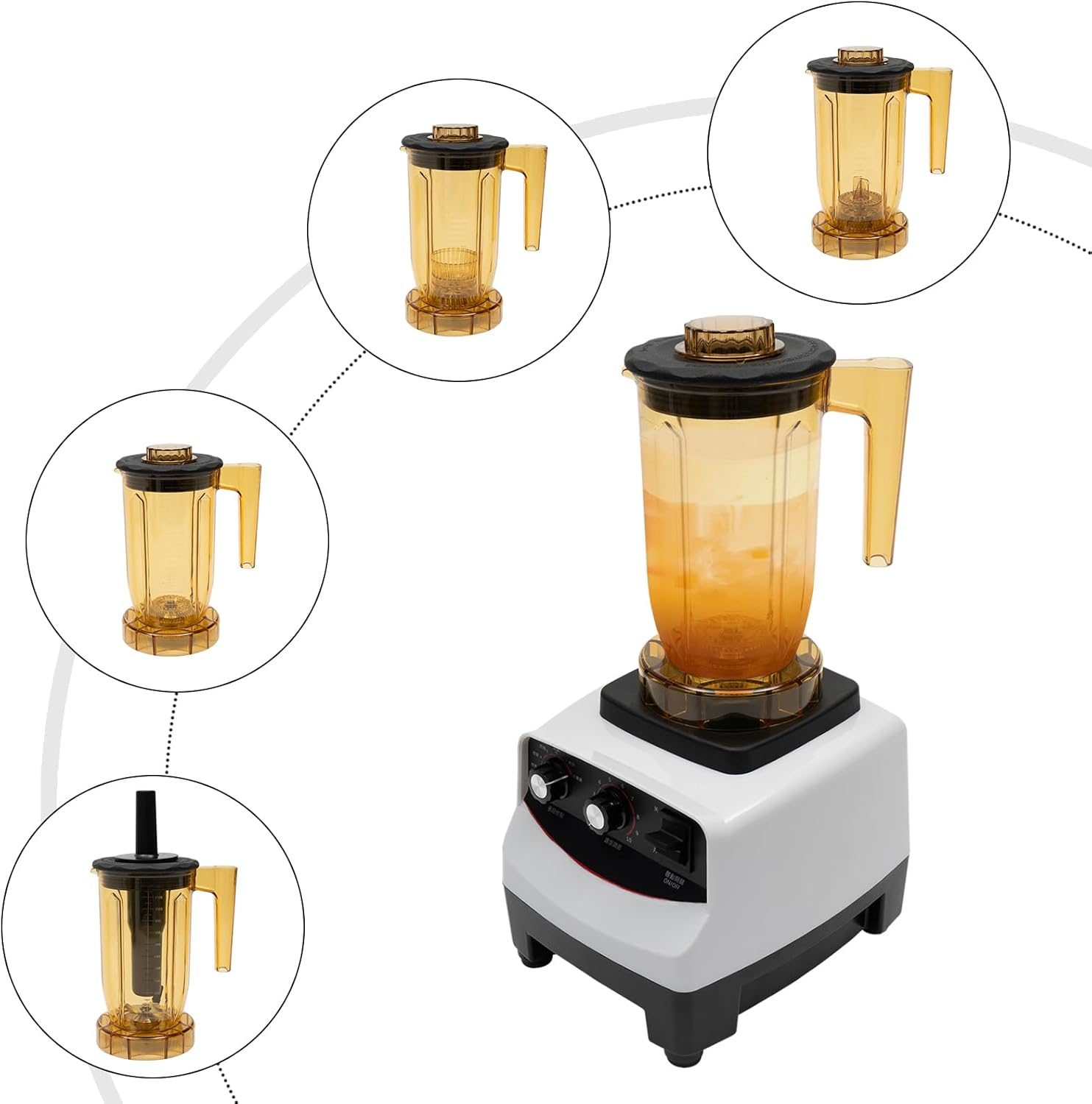 4 in 1 Tea Brewing Machine, Bubble Tea Machine, Milkshake Blender, Smoothie Maker Machine, Multifunction Food Blender Brew Cream Milk Shaker