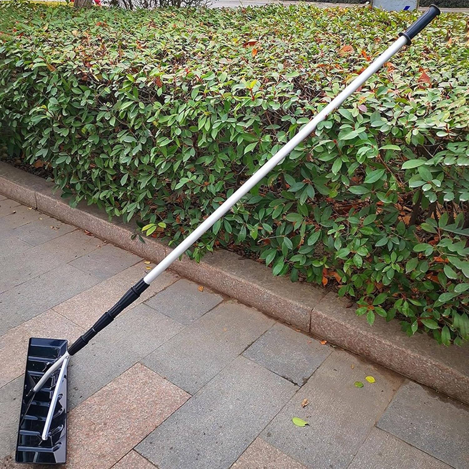 Telescoping Roof Snow Rake 6.2-21ft, Lightweight Snow Removal Tool with Wheels & Scraper for Pitched Roofs, Easy Snow Shovel for Efficient Roof Clearing