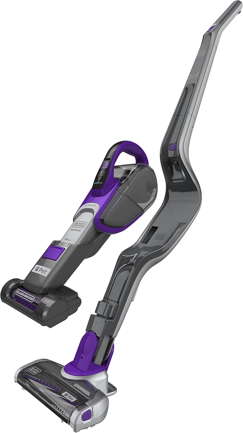 SVJ520BFSP-QW - Aspirador 2en1 18V 2Ah con tecnología Smart TECH™ Incluye cepillo para mascotas y filtro con Aroma de algodón. Cargador Base. Se mantiene de Pie. Boquilla extensible y cepillo