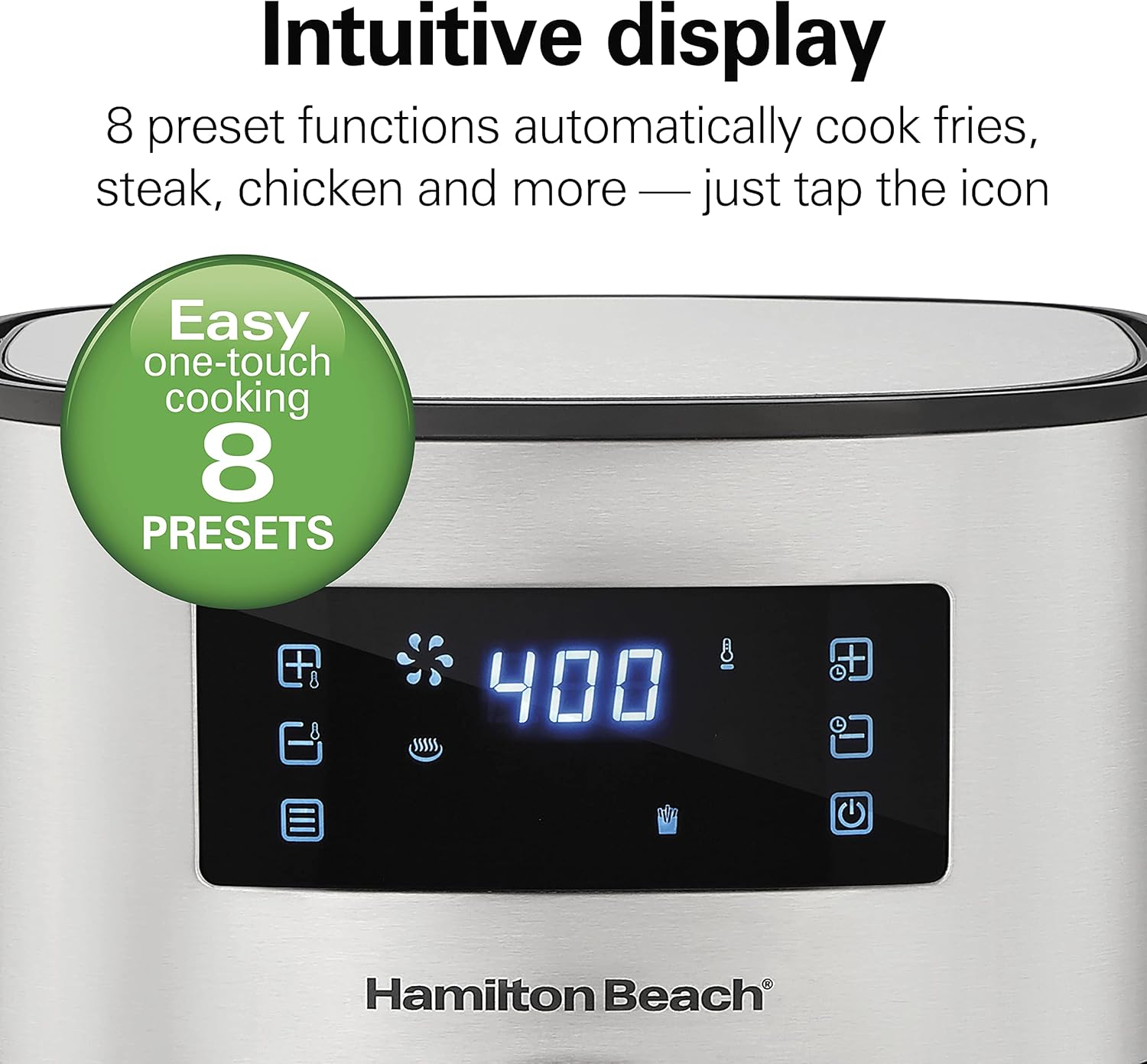Hamilton Beach 5.8 Quart Digital Air Fryer Oven with 8 Presets, Easy to Clean Nonstick Basket, Black (35075)