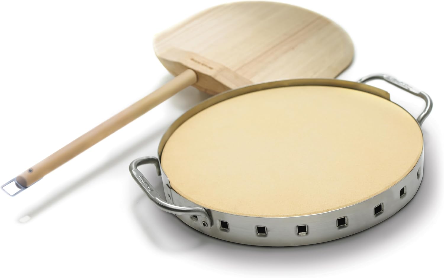 Broil King 69816 Professional Pizza Stone with Stainless Steel Support