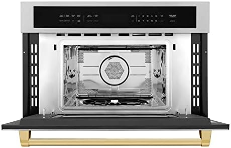ZLINE Autograph Edition 30” 1.6 cu ft. Built-in Convection Microwave Oven in Stainless Steel and Gold Accents