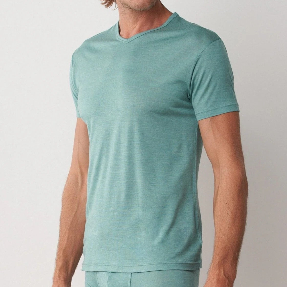 Green TENCEL™ Lyocell V Neck Tee