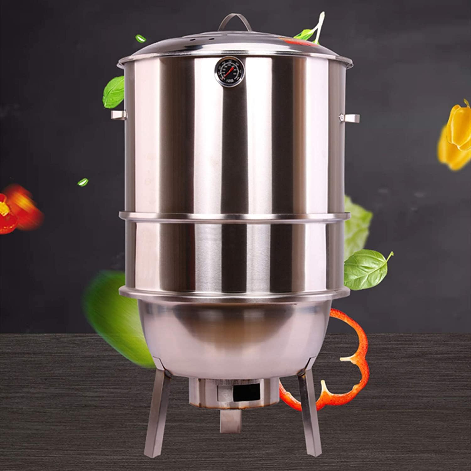 Safety Certification Barbecues Grills Combination Grill-Smokers w/Grill Grid Multi-Layer Detachable Charcoal BBQ Grills Stainless Steel Smokeless Barbecues Grill for Outdoor/Indoor