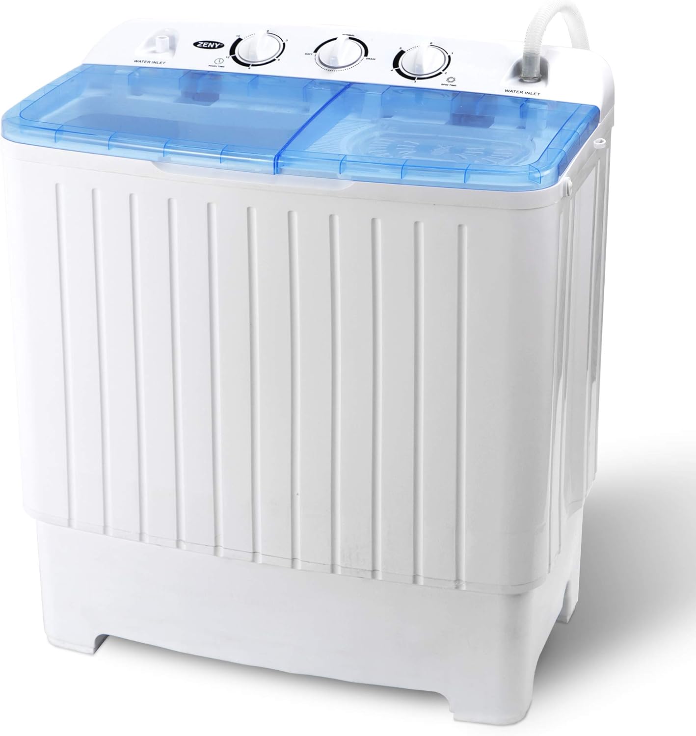 ZENY Portable Washing Machine Compact Twin Tub Laundry Washing Machine 17.6lbs Capacity, Mini Washer Dryer for Apartment RV Travelling,Semi-Automatic, 11lbs Washer, 6.6lbs Spinner