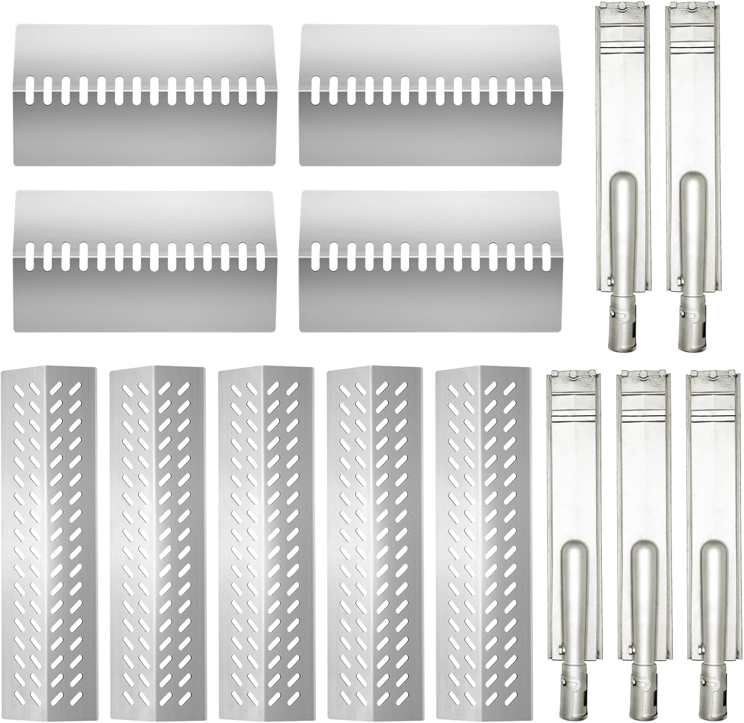 5 Packs 16631 and 4 Packs 16520 Heat Plate with 5 Pack Heavy Duty Burner Replacement for Bull Grill Parts,for Bull 18248 LP, 18249 NG, Lonestar Select 87049, Steer Premium 69009, Outlaw 26039