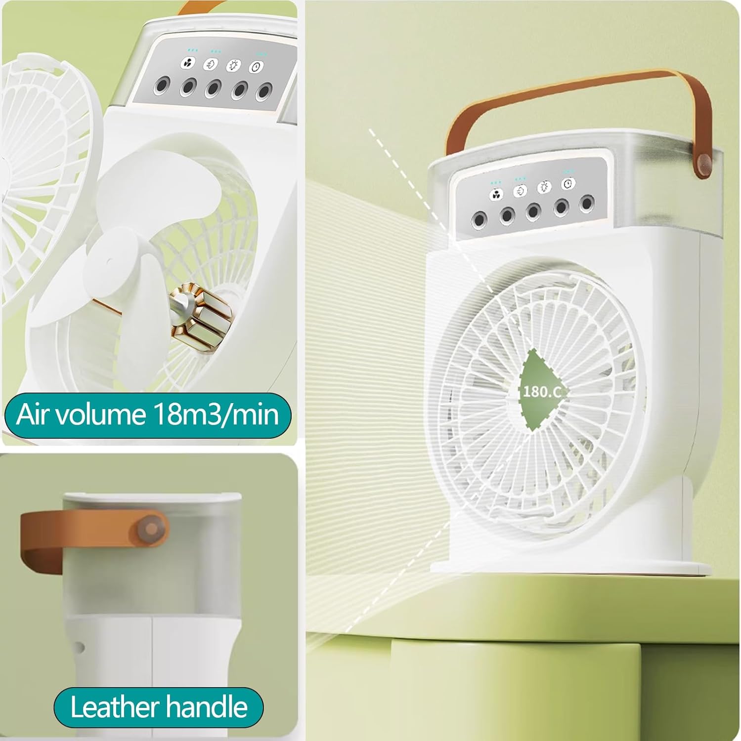 Portable Air Conditioners for Bedrooms 3 Speeds Timer Shutdown Desk Air Conditioner for Office Quiet Small 600ml Water Storage for Room Garage Patio Camping(Burst)