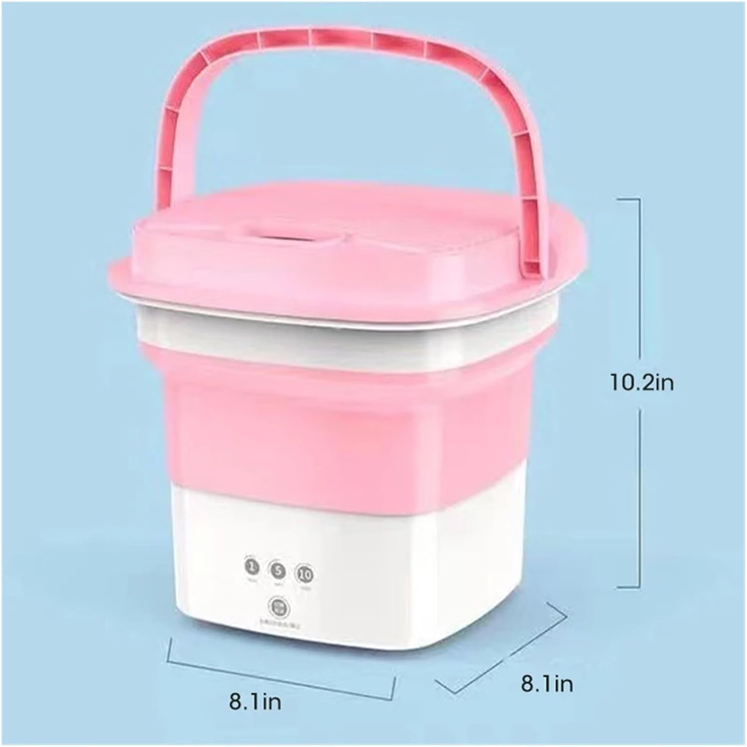Folding Washing Machine For Clothes With Dryer Bucket Washing For Socks Underwear Mini Washing Machine With Drying Centrifuge,for Travel,Camping, RV & Dorms(Pink)
