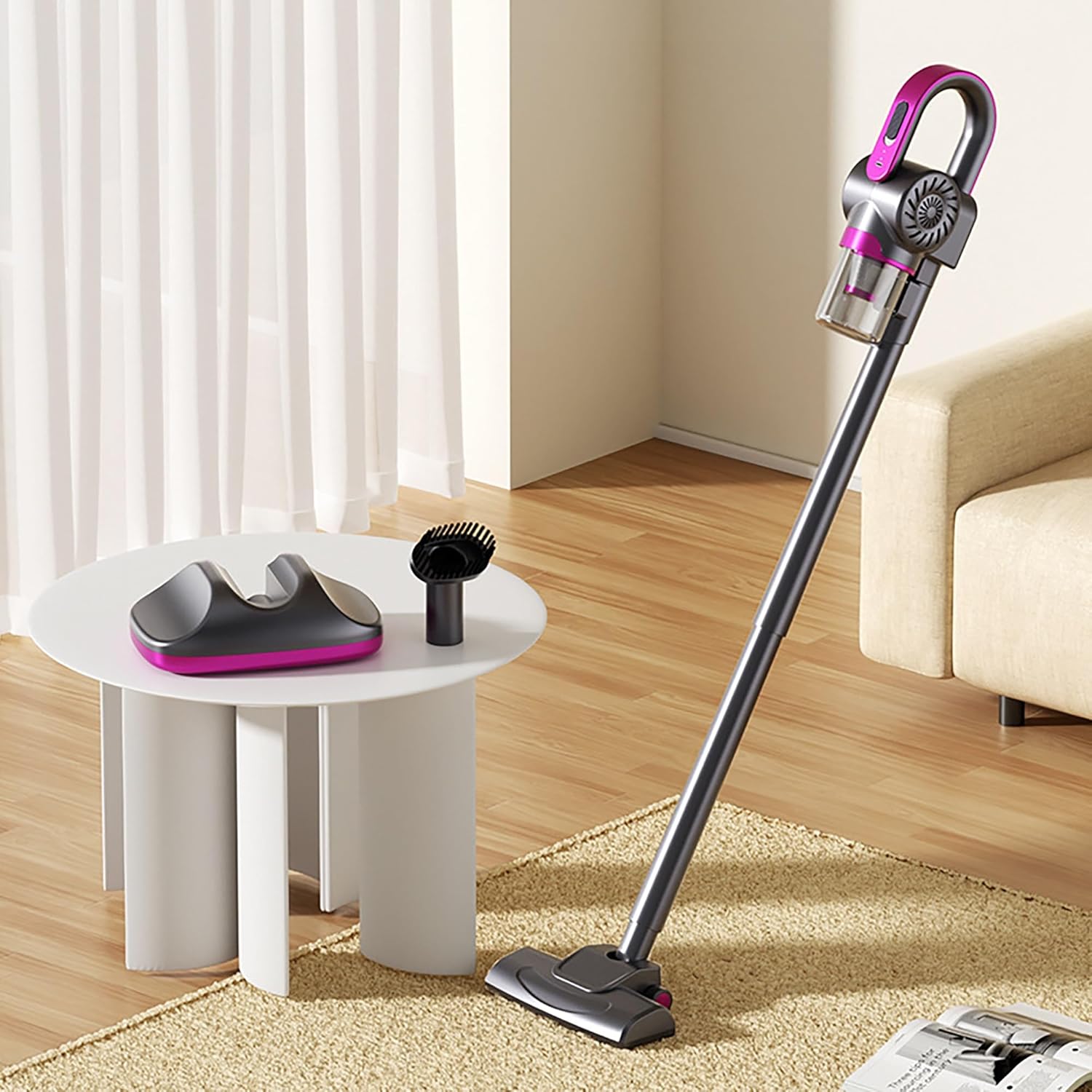 3 in 1 Cordless Vacuum Cleaner 11Kpa Suction, Stick Vacuum with Type-C Charging Port and 2000mAh Battery, Handheld Vacuum with 260ml Dust Cup, 180° Flat for Carpet and Hard Floor Cleaning(Purple)
