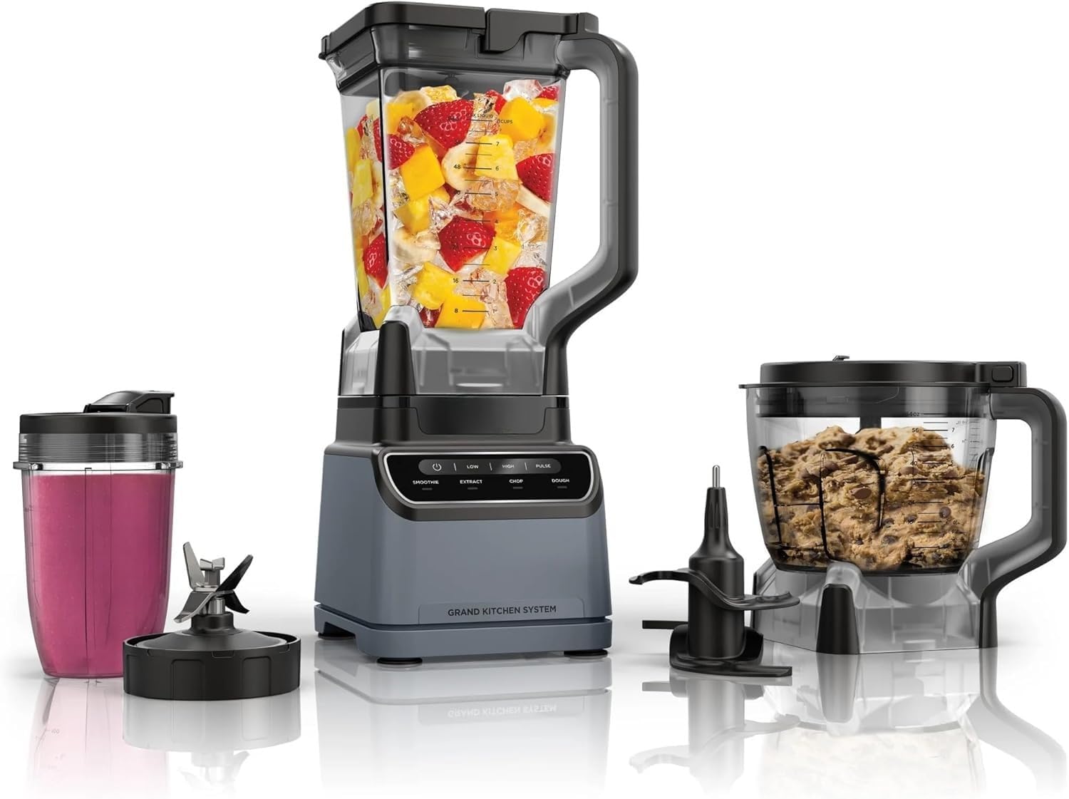 Ninjja Grand Kitchen System 1200W Blender Food Processor Combo with Auto-iQ, 72oz Pitcher, 8-Cup Bowl for Smoothies & Dough