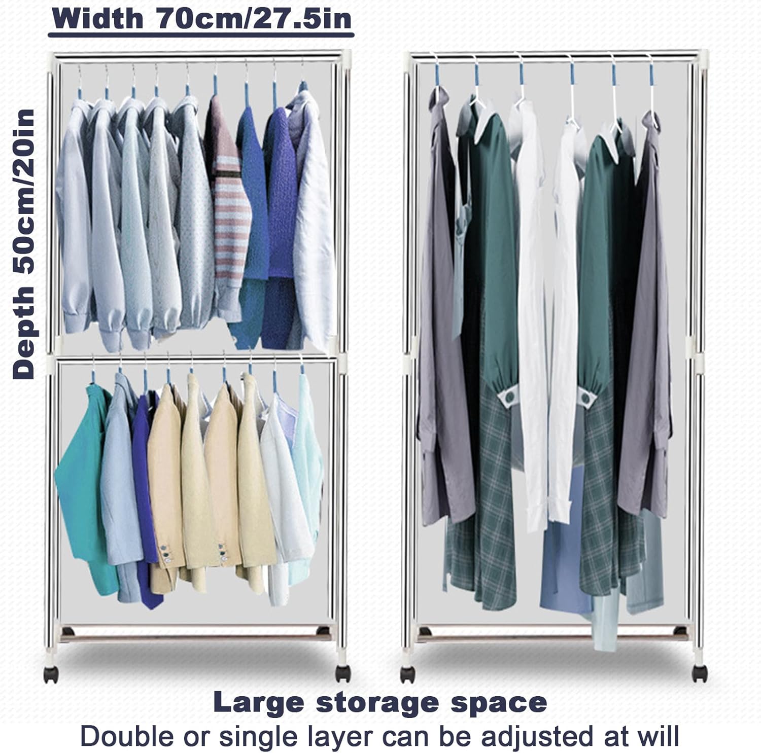 Electric Portable Clothes Dryer,2000W Large Capacity 1/2-Tier Heated Clothes Airer with Cover,Foldable with Overheat Protection,Electric Clothes Drying for Apartments,Families,Dormitories Style-5