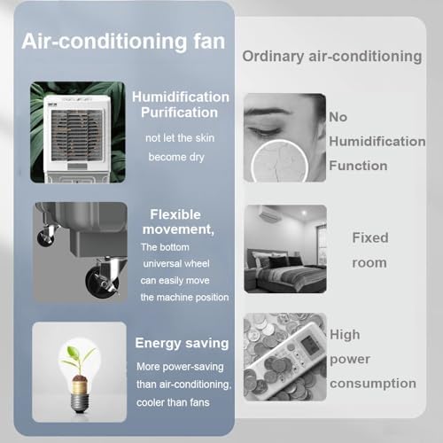 Generic Evaporative Air Cooler, Swamp Cooler With 9 Gal Tank, Portable Air Conditioner For Garage, Yard, Air Cooler Cooling Fan With Universal Wheel