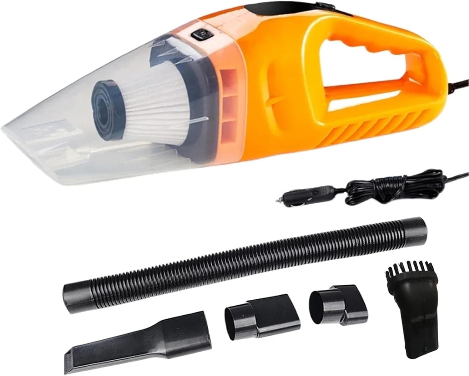 Car Vacuum Cleaner Dry Wet Dual Use Small Air Duster with 5M Cable Powerful Hoover Auto Vacuum Cleaner Compatible with Vehicle Home Cleaning(Orange)
