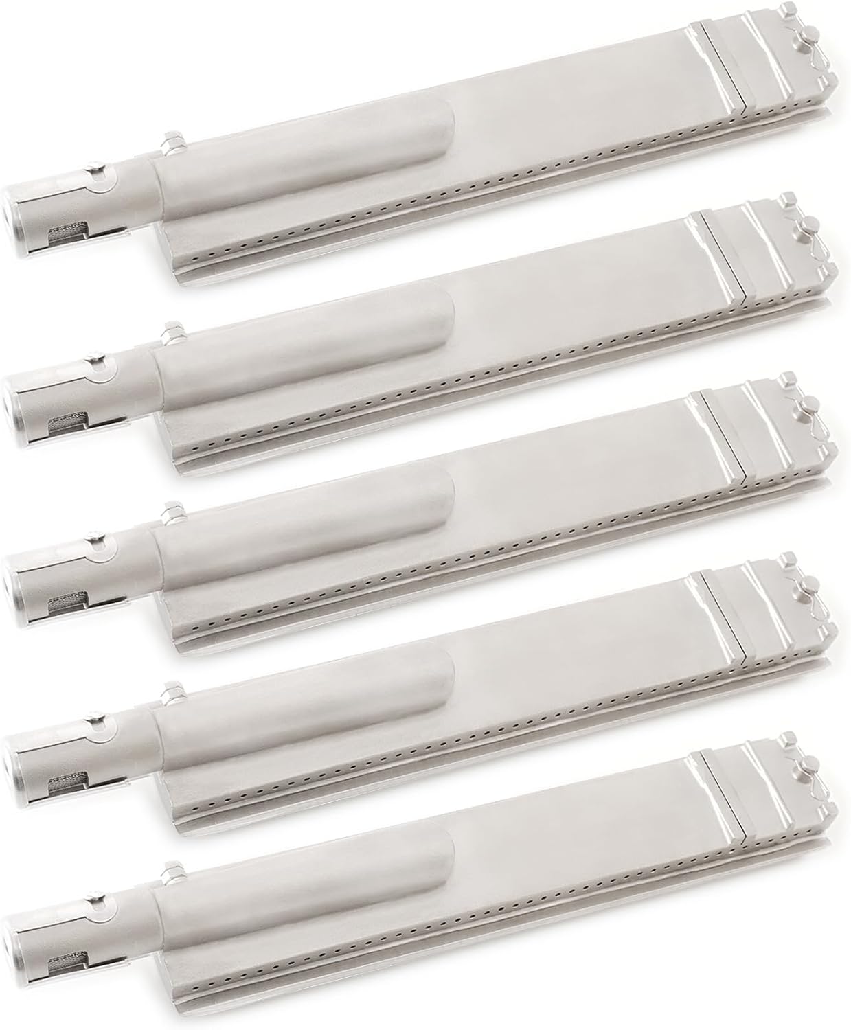 5 Pack Cast 304 Stainless Steel Burner for Bull BBQ Grill Replacement Parts for Bull Brahma Renegade Angus Lonestar Outlaw, Cal Flame, Blaze, Aussie, Barbeques Galore