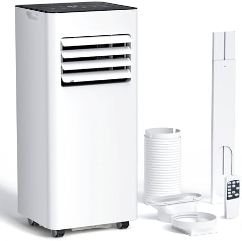 ZAFRO 10,000 BTU Portable Air Conditioners, Air Conditioner for Room Up to 450 Sq.Ft, 3-in-1 Portable AC Unit Cool & Dehumidifier & Fan Modes with Remote Control, White