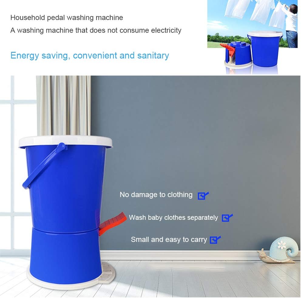 Mini Manual Washing Machine, Portable Foot-Operated Washing Machine, Fast Washing Tool for Family Outdoor Camping, Removable Laundry Bucket