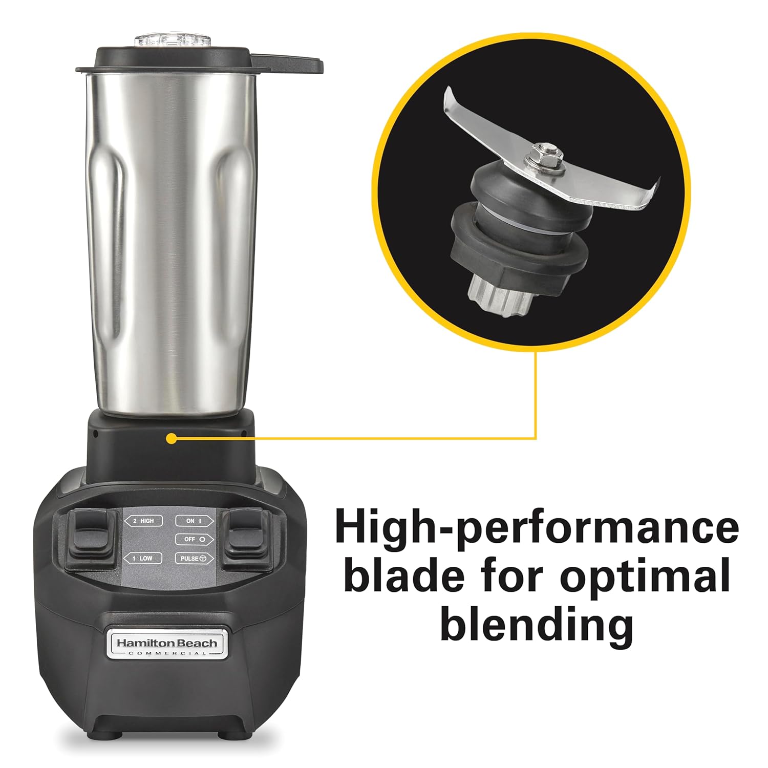 Hamilton Beach Commercial HBB255S Rio Stainless-Steel Bar Blender, 1.6 Horsepower, 32 Ounce Capacity, NSF Certified