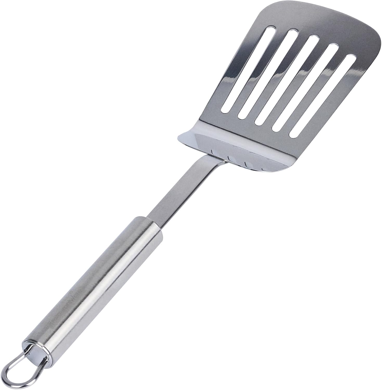 Restaurantware-German Standard 12.6 Inch Kitchen Spatula, 36 Perforated Metal Spatula - Ergonomic Handle, Dishwashable, Stainless Steel Slotted Turner, For Flipping Egg, Burger, Crepe, And, More