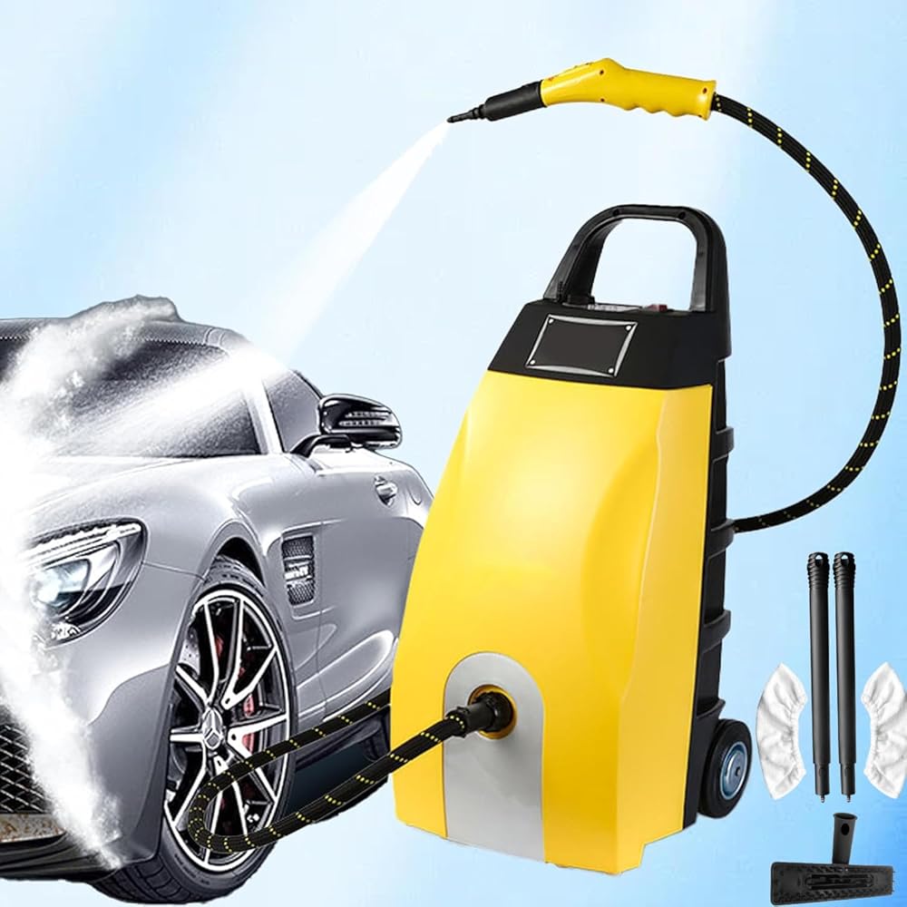 3.5L Steam Cleaner, Multi-Functional Powerful Steam Cleaner, 3000W High-Pressure Multipurpose Steam Cleaner, Suitable for Home, Car Washing, and Air Conditioner Cleaning, Yellow