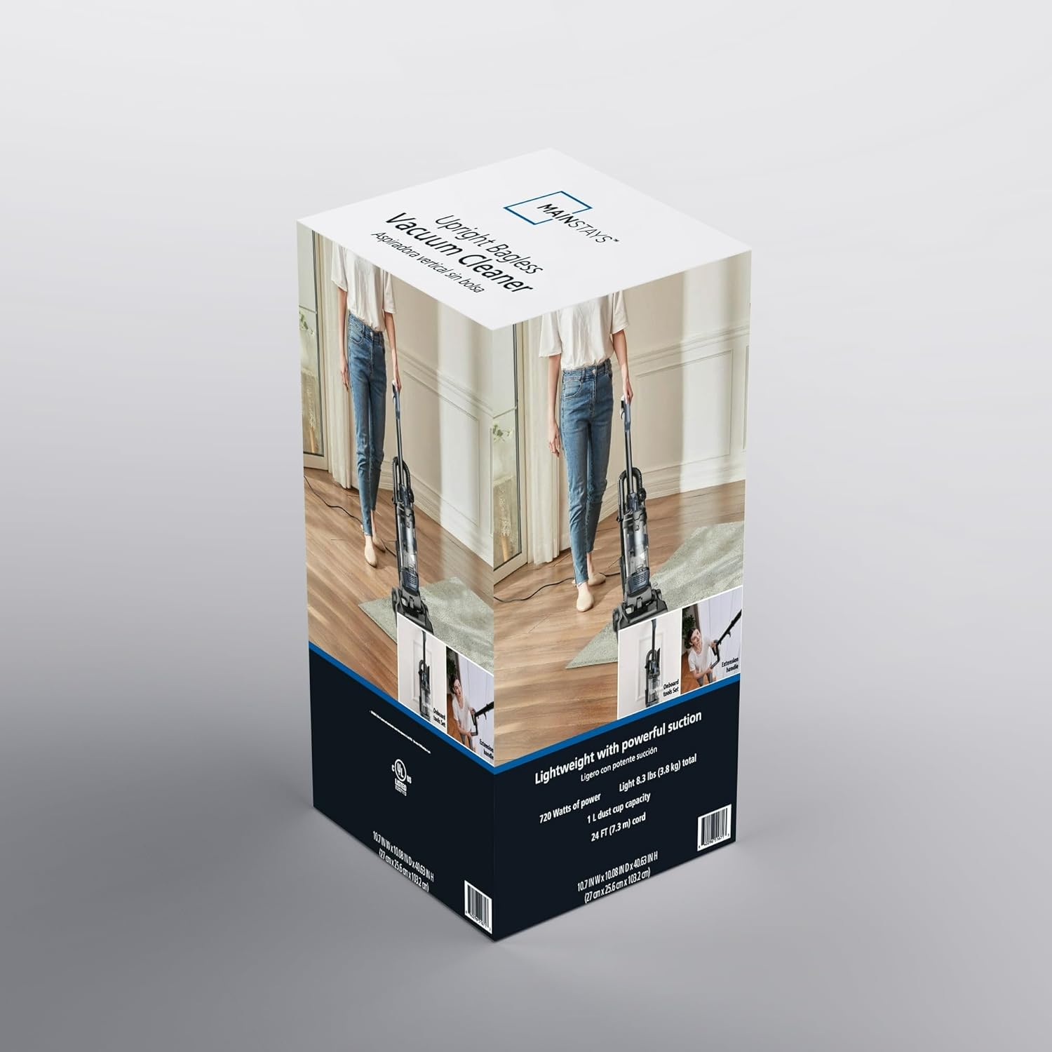 IT'S BRAZILIAN Mainstays Lightweight Bagless Upright Vacuum Cleaner with Brush and Crevice Tool