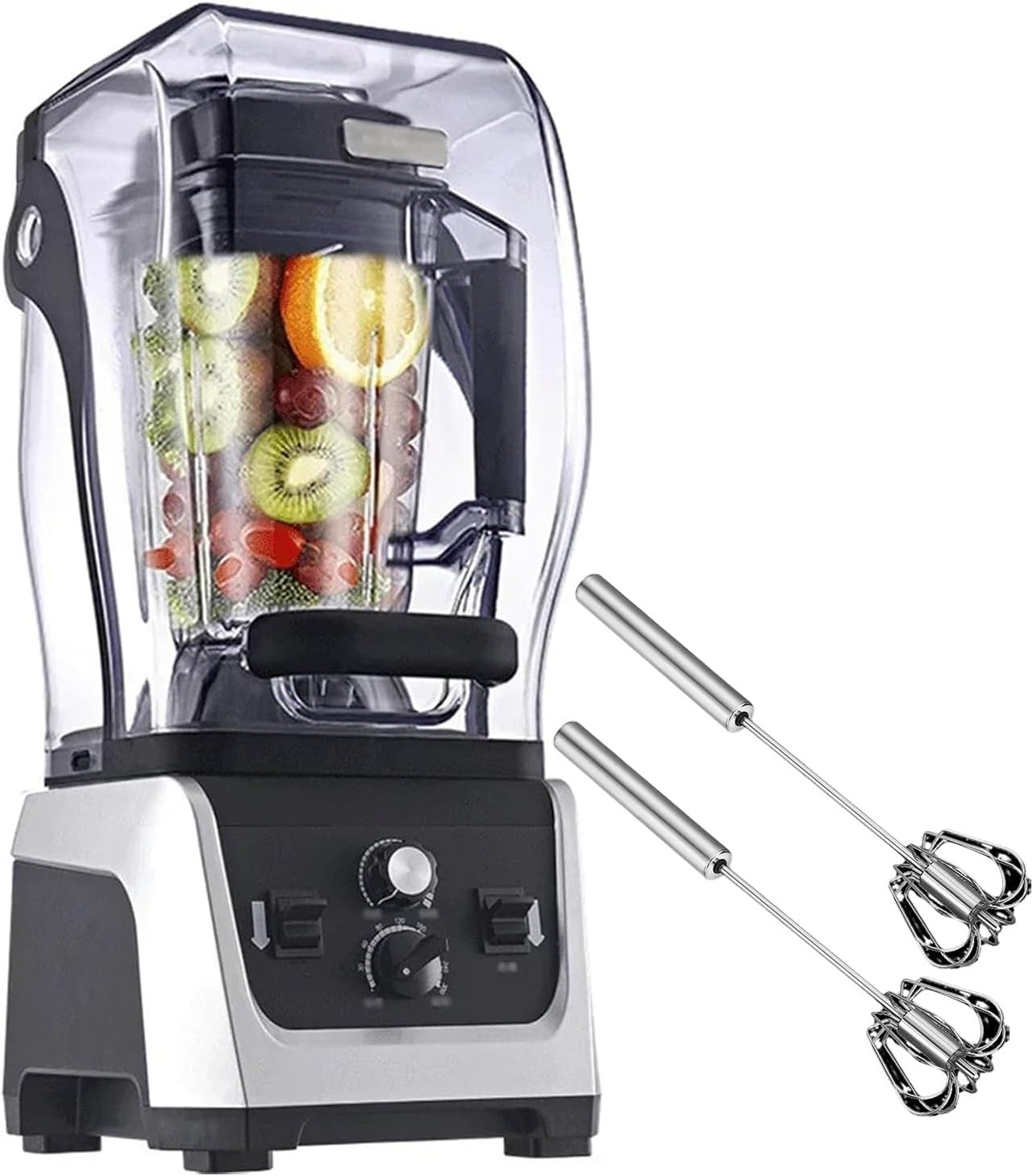 2.5l/5l Standing Mixer Smoothie Blender,Countertop Smoothie Maker with Egg Beater,Juicer Blender Cooking Machine with Functional Panel,Silent Wall Breaking Machine with Lid,5L