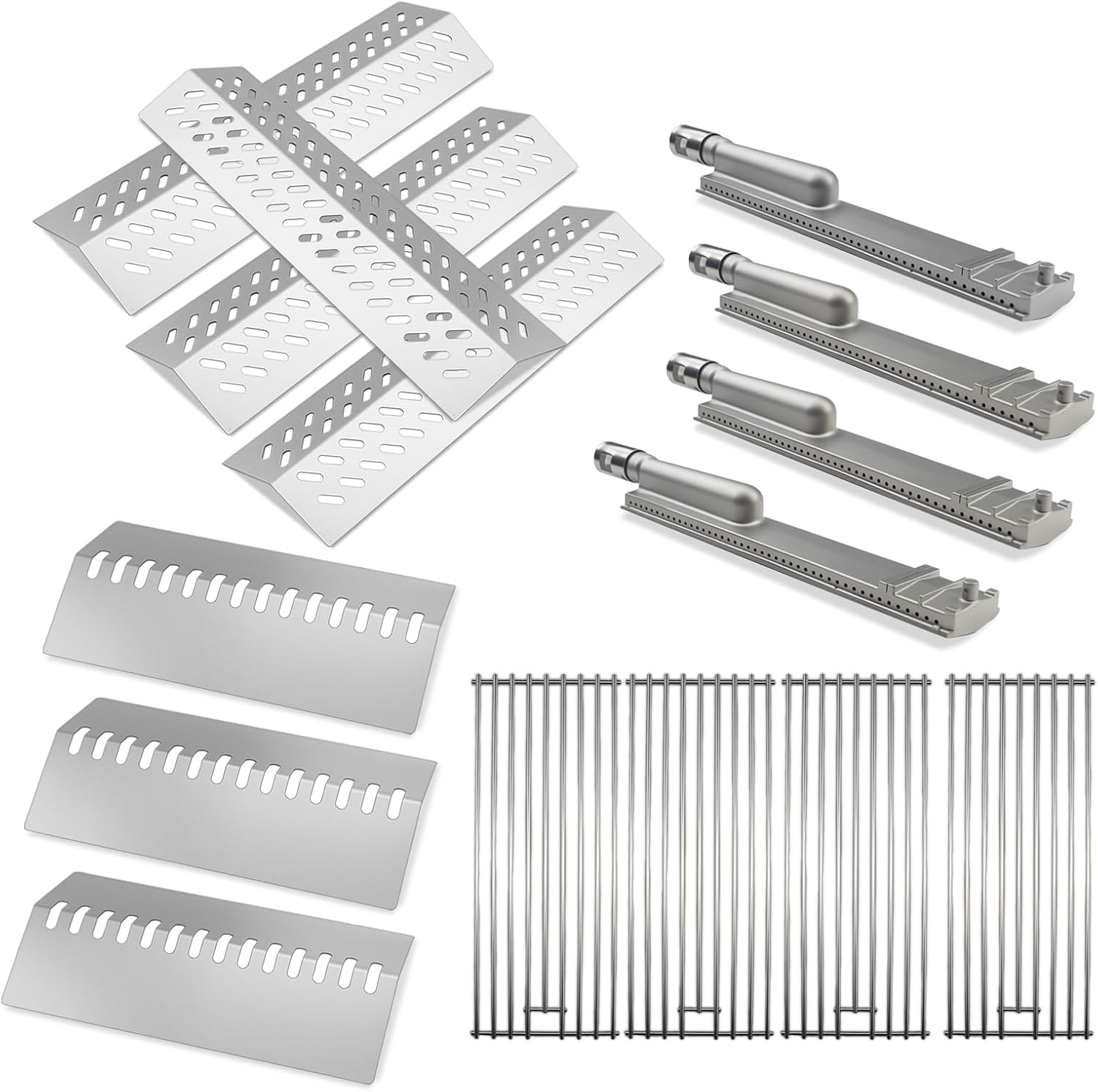 Stainless Steel Grill Heat Shield,Heat Shield Flame Tamer,Grill Burners and Grill Grid for Bull Grill Replacement Parts Bull 16631,LP 47628,LP 62648, Angus 47629, Brahma 57568,Steer Premium 69009