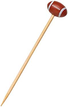 PackNWood 210BBOVAL Football Themed Bamboo Skewers 4. 7