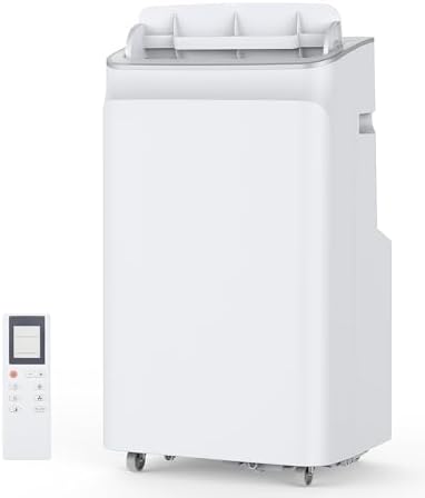 12000 BTU Portable Air Conditioner, 500 Sq.Ft. Coverage, 3-in-1 Compact Cooling Unit with Fan, Dehumidifier, Portable AC with Remote Control, Sleep Mode, 24H Timer