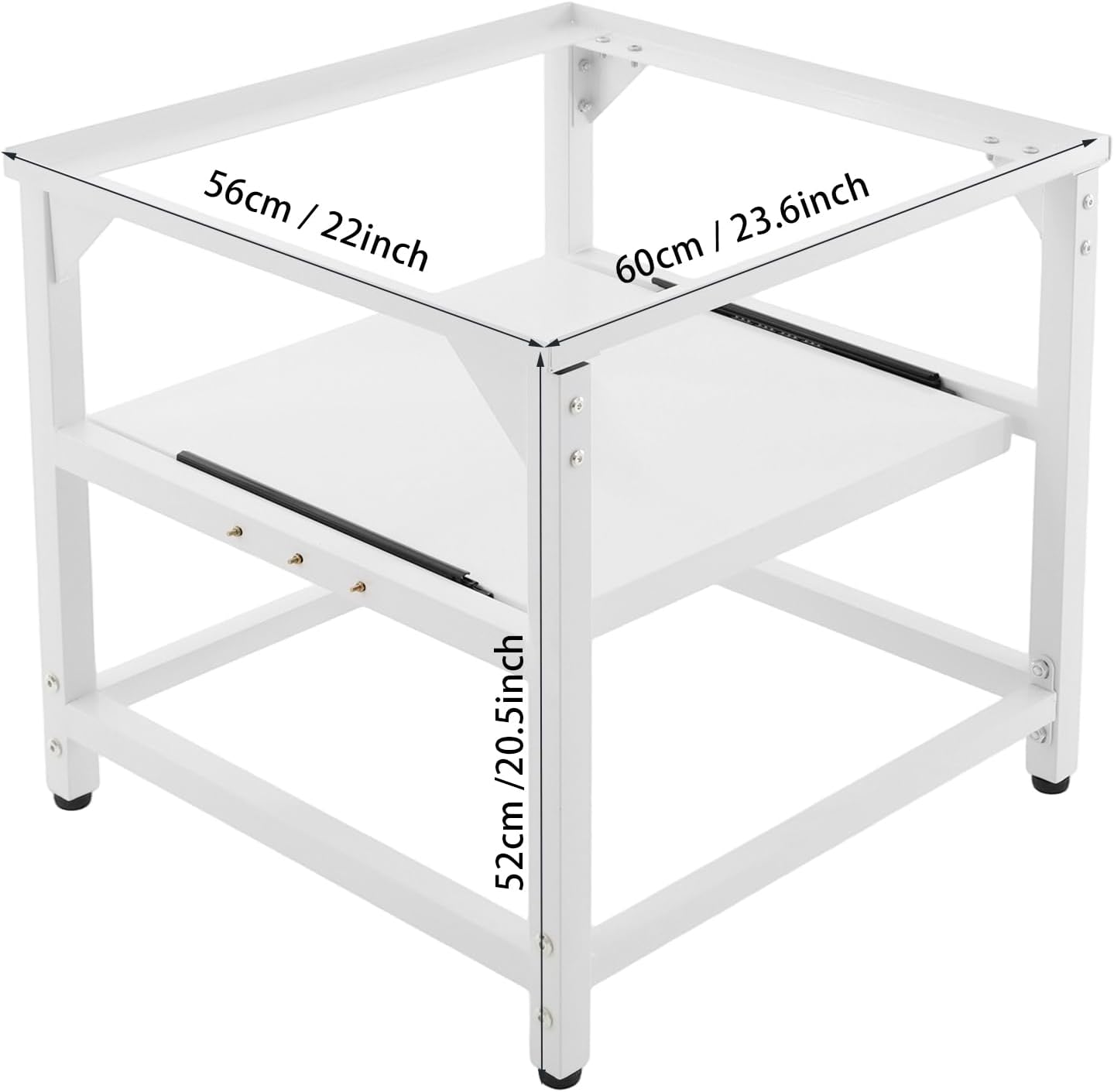 Washer and Dryer Pedestal Stand 27” Heavy Duty Laundry Stand with Shelf Washer Base Stand Washing Machine Pedestal with Storage, Universal Fit, 800 LBS Capacity (White)