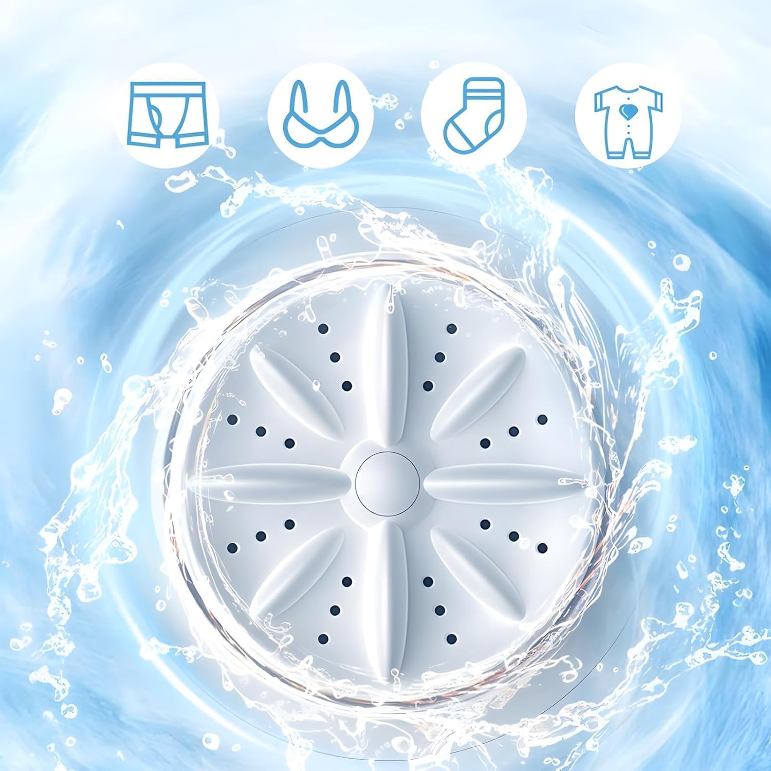 Underwear Washing Machine, Rechargeable Cordless Mini Portable Washer, Small Laundry Machine for Socks and Delicates, Ideal for Apartment, Travel, and Camping