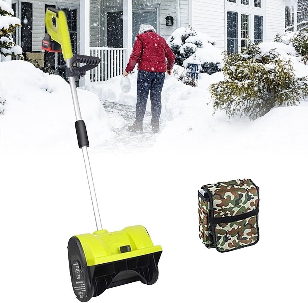 Cordless Snow Shovel, 1200W Adjustable Direction Snow Blower with 4.0Ah Li-ion Battery and Charger, 36×16cm Rechargeable Shovel(BatteryBackpack)
