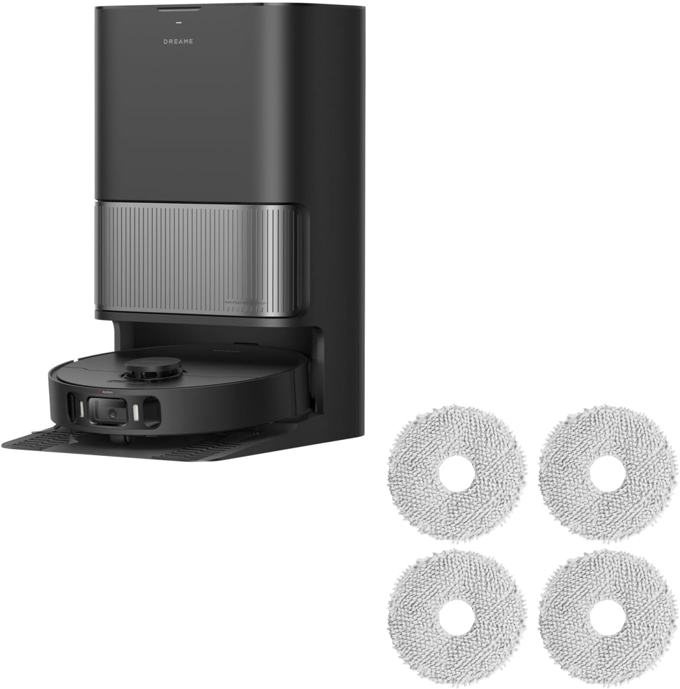 DREAME L40s Ultra AE Robot Vacuum Cleaner (Black) and Mop Pads (4pcs)