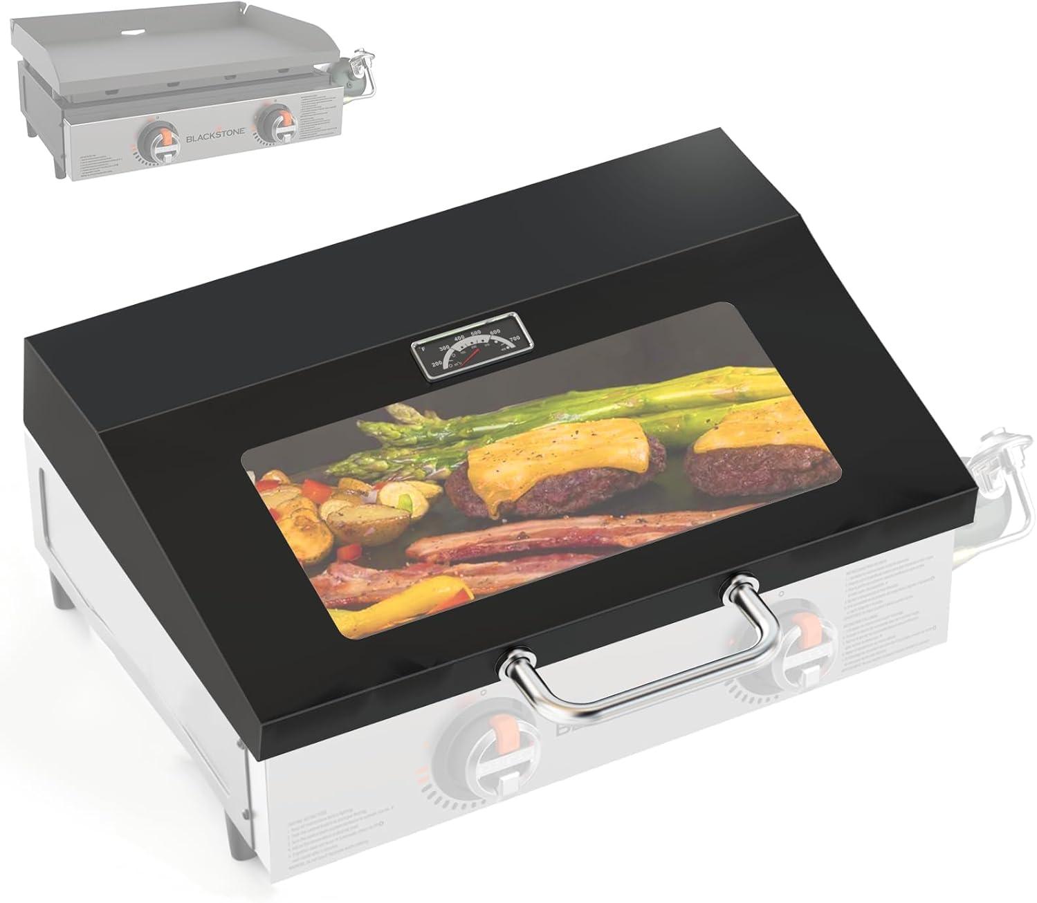 Hinged Lid for Blackstone 22 inch Griddle Lid Tabletop Omnivore 1666(2024 Model), Visualized Glass FlatTop Hard Cover for Blackstone Accessories 22