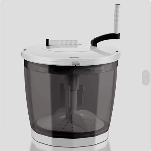 Portable Hand Cranked Clothes Spin Dryer - Non-Electric Mini Washing Machine & Dehydrator for Dorms, Apartments, RVs - Compact & Efficient (Grey)