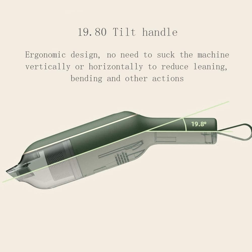 Cordless Handheld Vacuum Cleaner Rechargeable, with Display USB 2500Mah Rechargeable, 5000PA Suction Power, Multi-Functional Home/Office Cleaner Energy-Saving and Silent (Color : White)